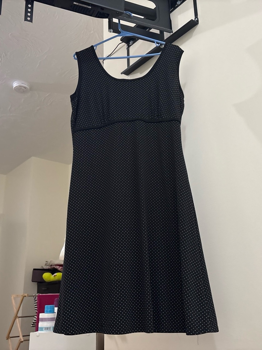 Black Polka Dot Sleeveless A-Line Dress